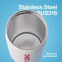 CHaKOLAB Insulated Stainless Steel Water Bottle with Two Strap | BPA-Free Leak Proof | 17oz Bottle with Spout Lid & Straw | Milk Pudding image 5