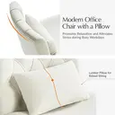 HULALA HOME Vanity Chair with wheels Criss Cross Legged Armless Adjustable Height Velvet Swivel Chair for Home Office Bedroom, Tan image 5