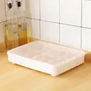 JORDAN&JUDY Egg Storage Box Household Transparent 24-Grid Egg Container Fresh-Keeping Rectangular Food Storage Box Dumpling Box 3-Pack image 5