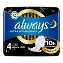 Always Ultra Sanitary Towels Secure Night Wings Size 4 8 Pad image 0