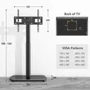 TV Stand with Bracket for 32-65 inch TVs, Slim Angle TV Mount, Height Adjustable Swivel with Glass Base, Max VESA 400 x 400 mm up to 35 kg, Black image 3