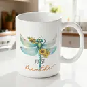 Alphynix 1 Mug céramique blanc 33cl avec design détaillé de libellule & fleurs et citation manuscrite, cadeau d'anniversaire attentionné,Le cadeau de la saint-valentin, cadeau d’anniversaire image 1