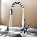 Homary Tracier Gooseneck Single Lever Handle Kitchen Tap with Pull Out Spray Chrome image 2
