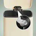 SONGMICSHOME  Trash Can, 8-Gallon Trash Bin, Stainless Steel Kitchen Garbage Can, Sand Beige image 5