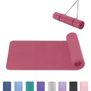 MISS LULU Good Nite Yoga Mats 6 mm Yoga Mat Gymnastics Mat TPE Sports Mat Non-Slip Fitness Mat Training Mat Pilates Mat for Yoga Pilates Training 183 x 61 x 0.6 cm Plum 183*61*0.6cm image 7