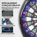 SPORTNOW Cible de Fléchettes Électronique, Jeu de Fléchettes Électronique lumineuse avec écran LED surdimensionné rechargeable, 6 projectiles, 24 pointes, 34 jeux, 2235 variantes, pour 8 joueurs image 6