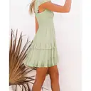 Women's Summer Ruffle Dresses Elastic Empire Waist A-line Layered Swing Flowy Mini Dress (lightgreen, XS) image 2