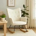 Fauteuil à Bascule en Velours Beige Urban image 4