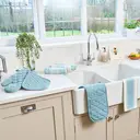 Dexam Tea Towel Love Colour Striped 100% Cotton Duck Egg 45x70cm image 4