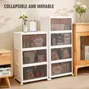 Vilscijon 4-stufige extra große klappbare Aufbewahrungskommode - stapelbare Organizer-Box für Snacks, Bücher, Sneaker & mehr, geeignet für Schlafzimmer & Büro image 3