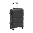 24 Inch Medium Check-in Luggage 66L, Lightweight Polypropylene Hard Shell Suitcase with TSA Lock (Black, 65cm) image 0