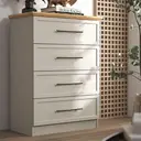 Galano Cleverton 4-Drawer Chest – Storage Cabinet & Closet Organizer for Bedroom, Hallway & Entryway (Light Grey/Oak) image 3