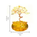 JU7CER  1PC Citrine Tree with Treasure Bowl Teacup - Natural Crystal Chip Money Tree Decoration, Suitable for Office, Home & Wedding Decor, Christmas Must-Have image 1