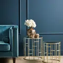 Interiors by Premier Side Tables Avantis Round Gold Finish/Mirror Top 2pcs image 1