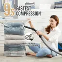 TAILI 6 Pack Vacuum Storage Bags, Jumbo Cube (31x40x15 Inch), Extra Large Vacuum Seal Bags for Clothing, Comforters, Blankets, Bedding, Closet Organization Space Saving, Cream image 3