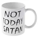 Alphynix Pas aujourd'hui, Satan - 33cl mug café drôle,Le cadeau de la saint-valentin, cadeau d’anniversaire image 3