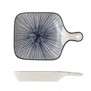 Traditional Japanese Ceramic Plate with Handle - Blue image 2