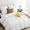 Bedsure Parure de lit 100 % polyester blanc - 1 housse 200 x 200 cm et 2 taies 80 x 80 cm image 0