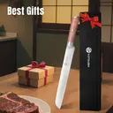 YOTSUBA 38cm Hand-Forged Bread Knife, Hollow Groove Design, Multi-Layer Steel Blade, Rosewood Handle Kitchen Knife image 9