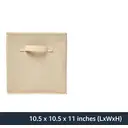 ANQI Collapsible Fabric Storage Cubes Organizer with Handles,, Beige, 10.5-x-10.5-x-11-inch, Pack of 6 image 1