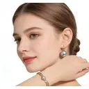 VoxorAI -EH5-Grey-High-end Pearl Earrings, Drop Earrings, Luxury, High-end Fashion, Niche, Versatile, New Arrival, Bestseller, 14mm image 3