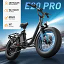 URLIFE Vélo électrique adulte 20 pouces, Tout-terrain pneus larges montagne et越野, Avec écran LCD couleur, Batterie amovible e image 1