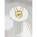 18K Gold Plated Large Floral Pendant Necklace, 26 Inch Long Chain Statement Jewelry image 1