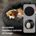 SONGMICS Lit donut et coussin lavable pour animaux noir - 80 cm  image 6