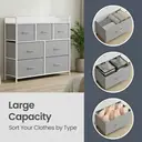 Ochama x SONGMICS Chest of Drawers, Dresser, Bedroom Furniture, Metal Frame, 7 Drawers, Modern, Dove Grey and Cloud White image 8