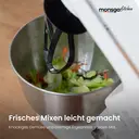 Monsga SM100 Küchenmaschine 1000W, Cremeweiß, 6,0L Edelstahl-Rührschüssel, Leise, mit Super-Antihaft Teflon-Knethaken (hitzebeständig bis 260°C), Schneebesen, Flachrührer & Spritzschutz, 8 Geschwindigkeitsstufen image 6