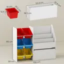 AIYAPLAY Toy Storage Unit, 3-Tier Toy Organiser Shelf with 6 Removable Storage Bins and Large Box, Childrens Bookcase for Bedroom, Nursery, Playroom, Multicoloured image 5