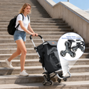 42L Shopping Trolley Stair Climber, 3-in-1 Trolley Shopping Cart Foldable, Hackenporsche Folding Foldable Shopping Trolley, Hackenporsche with Hooks, 6 Wheels & Large Capacity, Grocery Hauling Cart, Portable Shopping Aid, Spacesaving Cart, Gray image 6