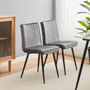 CLIPOP Velvet Dining Chairs Set of 2 Upholstered Kitchen Counter Chairs with Backrest and Sturdy Metal Legs, Lounge Chair for Home Dining Living Room Bedroom Restaurant 0320 grey 35*46*83 cm image 1