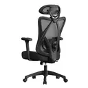 Ochama x SONGMICS Chaise de bureau, chaise de travail ergonomique, chaise d’ordinateur, chaise en maille, avec soutien lombaire et appui-tête réglables, hauteur réglable, noir image 1