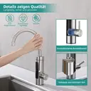 HOMELODY Robinet de cuisine électrique avec chauffe-eau instantané - LED, acier inoxydable brossé, 230 V, Classe énergétique C image 4