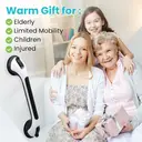 TAILI Shower Grab Bar Glow in The Dark, 2 Pack 16.8 in Grab Bars for Bathtubs and Showers, Shower Handle Shower Rail for Seniors and Elderly,Bathroom Safety Grip Removable No Drilling Waterproof Black image 8