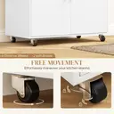 HOMCOM Kitchen Island with Drop Leaf, Rolling Kitchen Storage Trolley on Wheels with Drawer, Spice Rack and Towel Rack, Storage Cart with Adjustable Shelf, White image 6