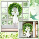 20 Inch Boxwood Wreath with Sash-1pcs image 4