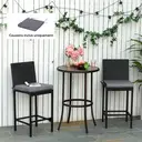 Outsunny Lot de 2 Coussins de chaise de jardin Coussin chaise extérieur Coussins d'assise déhoussables Rembourrage 5 cm Tissu Polyester dim. 45L x 45l cm Gris foncé image 1