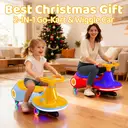 Neuleb Voiture électrique 12 V avec pédale, batterie rechargeable, trottinette 2-en-1, 3 vitesses, vitesse max. 5 km/h, anti-basculement, haut-parleur musical et roues lumineuses, charge max. 72 kg, cadeau pour enfants de 3 ans et plus, Bleu image 7