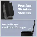 SONGMICSHOME  20L Trash Can, Kitchen Garbage Can, Soft Close and Stays Open, Black image 6