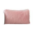 Phantoscope Faux Fur Solid Decorative Pillow Cover Fluffy Throw Pillow Mongolian Luxury Fuzzy Pillow Case Cushion Cover for Bedroom and Couch, Pink 18 x 18 Inches image 0