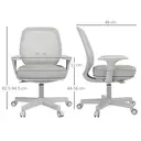 Vinsetto Office Chair, Breathable Mesh Swivel Desk Chair with Adjustable Height for Home Office, Study, Grey image 2