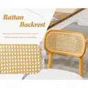 chairus Rattan Dining Chairs Set of 2 Kitchen Side Chairs with Wood Legs for Dining Room, Faux Fur Beige image 2