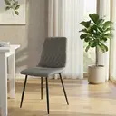 Dining Chairs Argenta Quilted Faux Leather Charcoal 2pcs image 5