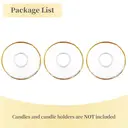 Ensemble de 3 Bobeches en Verre pour Bougeoirs – Protège-Gouttes et Anneaux de Bougies pour Cierges, Capteurs de Gouttes pour Bougie Décorative – Mariage, Fête, Église, Maison (Rond, Bord Doré) image 2