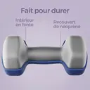 SONGMICSHOME  Haltères, lot de 2, musculation, entraînement, hexagonal, revêtement en néoprène, entraînement de fitness, bleu image 7