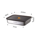 Maxcook 4pcs 316L Stainless Steel Food Container with Lids， Metal Food Container Bento Box， Snack Container set with Lid，Dishwasher & Freezer Safe  Rectangular 1600ml*4pcs MCFT9526, New Year Sale , Top gift picks image 1