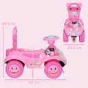 AIYAPLAY Ride on Car, Push Along Toy, Toddler Car Foot to Floor with Under Seat Storage, Anti-Over-Backwards Device, Horn, Music, Light, for 18-36 Months, Pink image 5