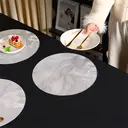 6pcs，Silver，Wanxianghua PVC placemat，Washable And Wipeable Kitchen Dining Placemat, Multicolor Table Decoration Mat For Festivals And Weddings image 1